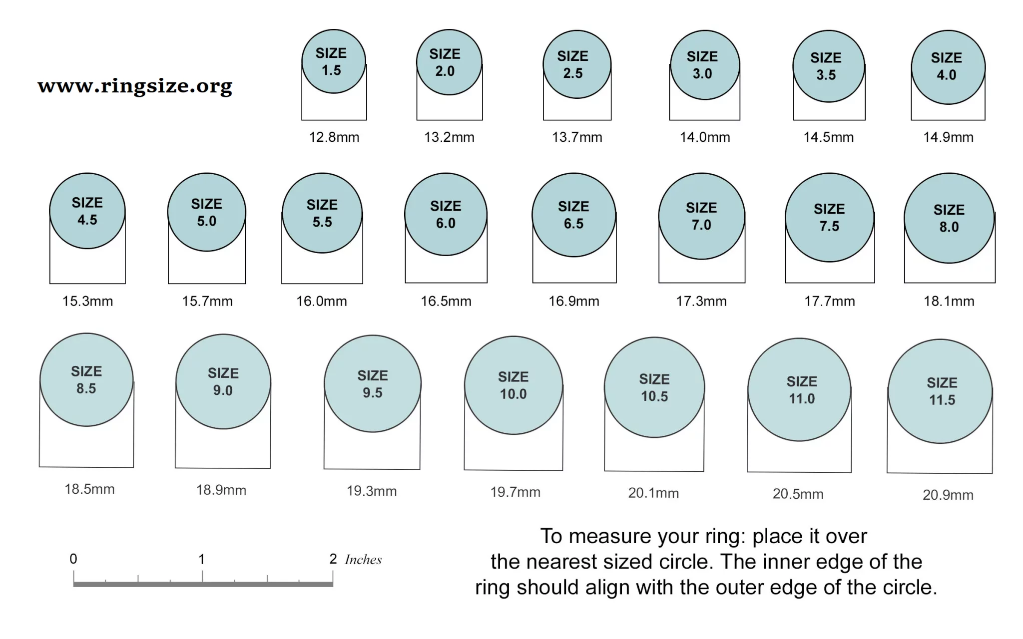 Ring Size Chart Ring Size